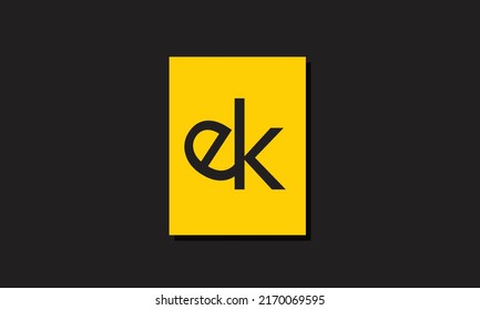 Alphabet letters Initial Monogram Logo EK, KE, E und K