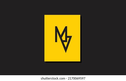 Alphabet letters Initials Monogram logo MV, VM, M and V