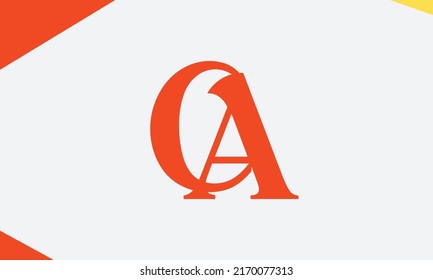 Letras alfabéticas Iniciales logotipo de monograma OA, AO, O y A