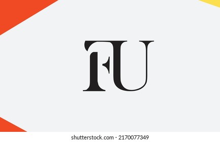 Alphabet letters Initials Monogram logo FU, UF, F and U