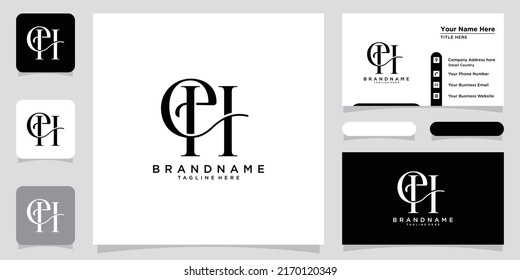 Alphabet letters Initials Monogram logo EH, HE, E and H with business card design