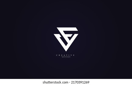 Letras alfabéticas Iniciales Monograma VF FV V F