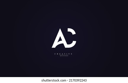Letras alfabéticas Iniciales Monograma AC CA A C