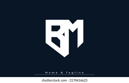 Alphabet letters Initials Monogram logo BM, MB