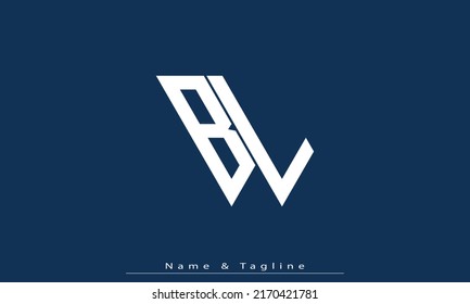 Letras alfabéticas Iniciales Monograma BL, LB