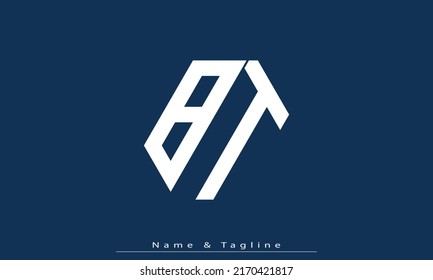 Alphabet letters Initials Monogram logo BT, BA
