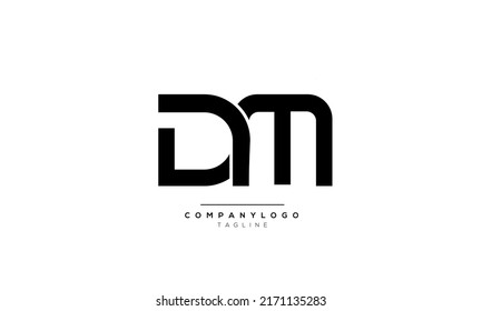 Alphabet letters Initials Monogram logo DM, DM INITIAL, DM letter