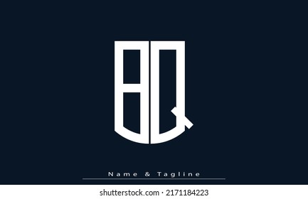 Letras alfabéticas Iniciales Logo Monograma BQ, QB