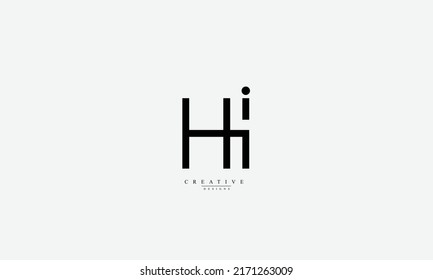 Alphabet letters Initials Monogram logo HI IH H I