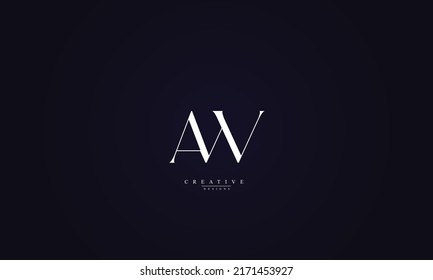 Alphabet letters Initial Monogram Logo AW WA A W