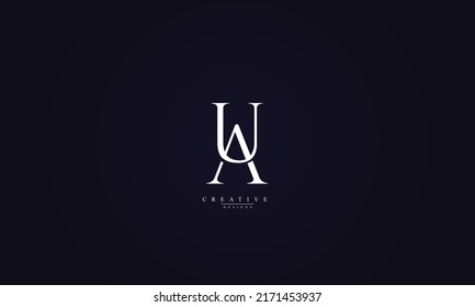 Alphabet letters Initial Monogram Logo AU UA A U