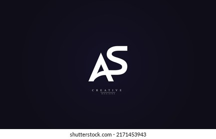 Letras alfabéticas Iniciales Monograma AS SA A S