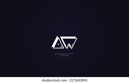 Alphabet letters Initial Monogram Logo AW WA A W