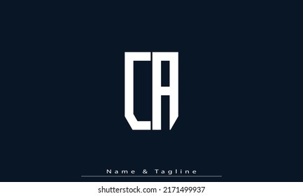 Letras alfabéticas Iniciales Monograma CA , AC