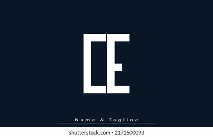 Alphabet letters Initial Monogram Logo CE, EC