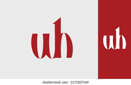 Letras alfabéticas Iniciales Logotipo Monograma WH, HW, W y H
