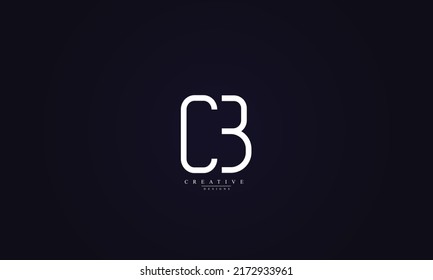 Letras alfabéticas Iniciales Monograma CB BC C B