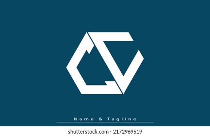 Letras alfabéticas Logo de Iniciales Monograma CC