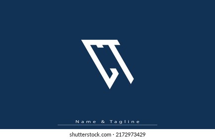 Alphabet letters Initial Monogram Logo CT, TC
