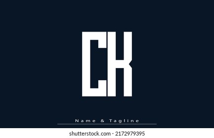 Letras alfabéticas Iniciales Monograma CK , KC
