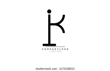 Alphabet letters Initials Monogram logo IK, IK INITIAL, IK letter