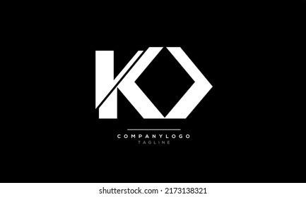Alphabet letters Initials Monogram logo KO, KO INITIAL, KO letter