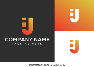 Alphabet letters Initials Monogram logo IJ, JI, I and J. Letter IJ simple logo design vector with modern gradient . Graphic Symbol for Corporate Business Identity