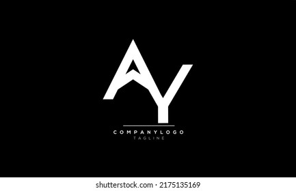 Alphabet letters Initials Monogram logo AY, AY INITIAL, AY letter