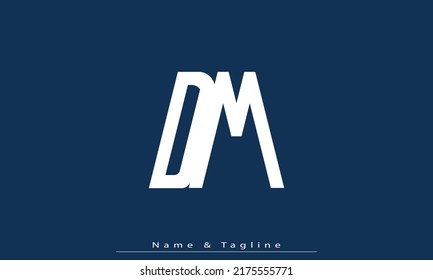 Letras alfabéticas Iniciales Monograma DM , MD