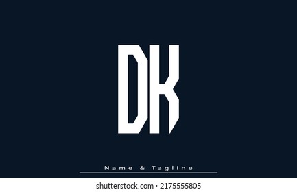 Letras alfabéticas Iniciales Monograma DK , KD