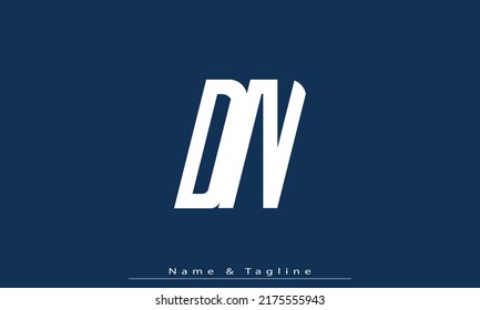 Letras alfabéticas Iniciales Monograma DN , ND