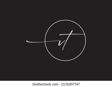 Alphabet letters Initial Monogram Logo VT TV V T VF