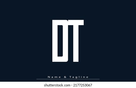 Alphabet letters Initial Monogram Logo DT, TD