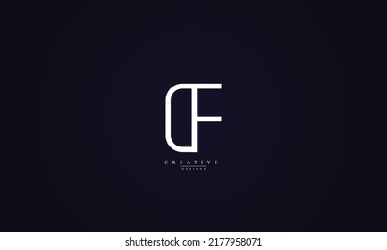 Letras alfabéticas Iniciales Monograma DF FD D F 