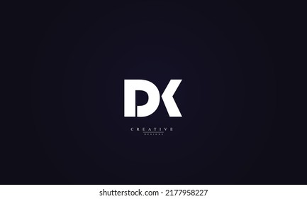 Letras alfabéticas Iniciales Monograma DK KD D K