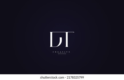 Letras alfabéticas Iniciales Monograma DT TD D T