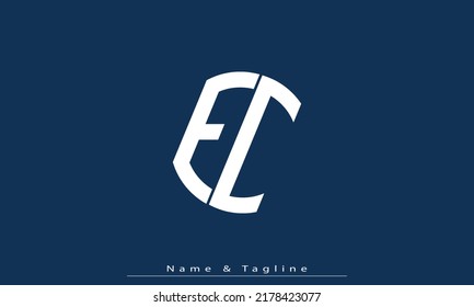 Alphabet letters Initial Monogram Logo EC, CE