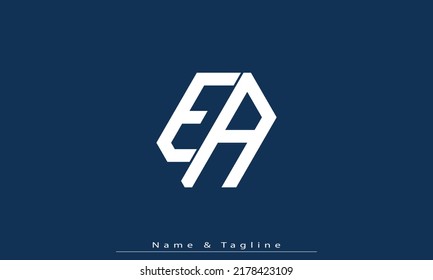 Letras alfabéticas Iniciales Monograma EA , AE