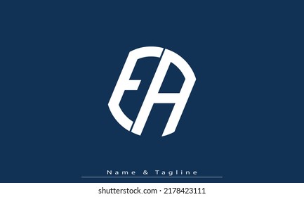 Letras alfabéticas Iniciales Monograma EA , AE