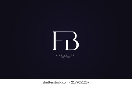 Letras alfabéticas Iniciales Monograma FB BF F B 