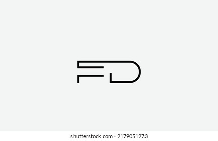 Letras alfabéticas Iniciales Monograma FD DF F D