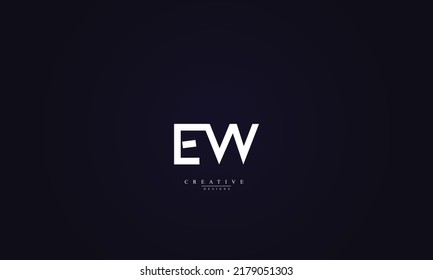 Letras alfabéticas Iniciales Logo Monograma EW WE E W 