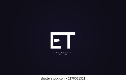 Letras alfabéticas Iniciales Monograma ET TE E T 