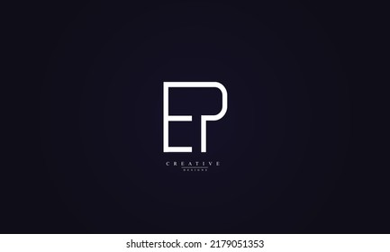 Alphabet letters Initials Monogram logo EP PE E P