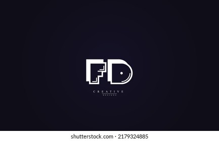 Alphabet letters Initials Monogram logo FD DF F D