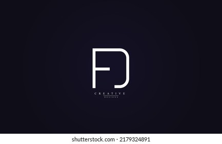 Alphabet letters Initials Monogram logo FD DF F D