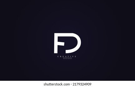 Alphabet letters Initials Monogram logo FD DF F D