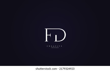 Alphabet letters Initials Monogram logo FD DF F D