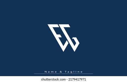 Letras alfabéticas Iniciales Logo Monograma EG , GE