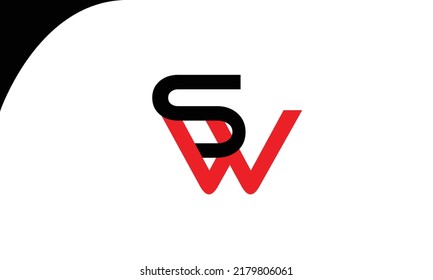 Alphabet letters Initials Monogram logo SW, WS, S and W